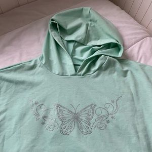 Rhinestone Y2K Vintage Butterfly Hoodie